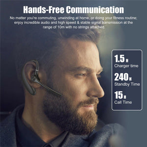 Business Wireless Headset Handsfree Earphones for Both Right Left Ear for Android IOS Phones Wireless Noise Cancelling Headphone