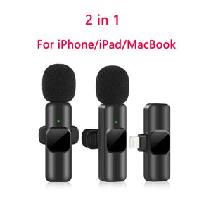 New Wireless Lavalier Microphone Portable Audio Video Recording Mini Mic for Iphone Android Live Broadcast Gaming Phone Mic