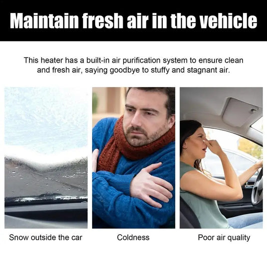 Heater for Car Portable Kinetic Mini Heater Car Air Freshener Solar Powered Fast Heating Auto Windshield Defroster for Vehicle